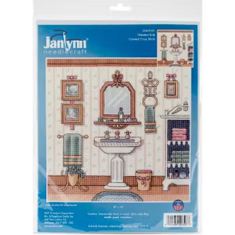 Janlynn Victorian Bath Cross Stitch Kit